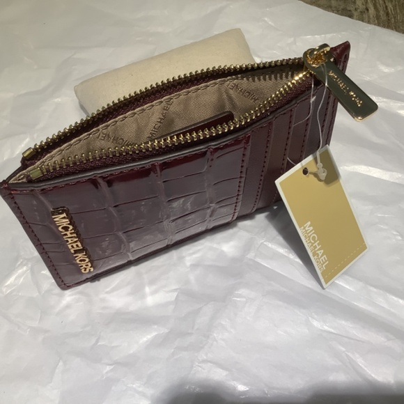 Michael Kors Jet Set Travel, Med TZ card case, OxBlood - Picture 5 of 6